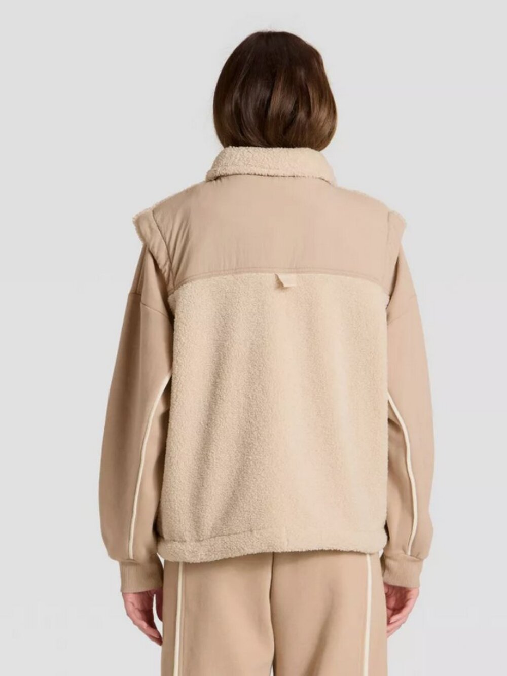 Women's High Pile Vest - JoyLab Tan/Taupe S - Picture 3 of 7